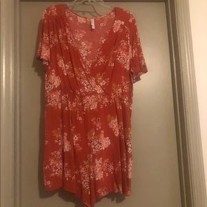 Target Coral Floral Romper